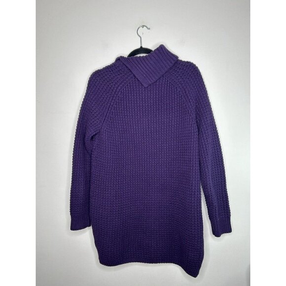 Lands' End Women's Oversized Cowl Neck Sweater Purple Cable Knit Size Med… - Picture 9 of 9